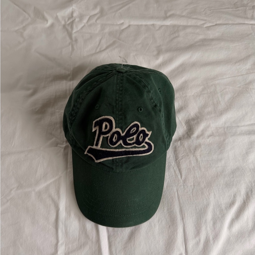 Polo by Ralph Lauren Dark Green Baseball Cap with White & Navy Logo